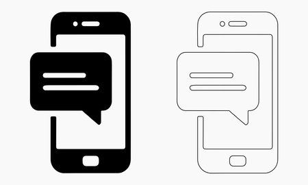 Two Smartphone Icons Showing Messaging bubbleのイラスト素材