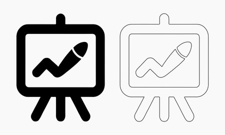 Two styles of a Smartboard showing a rising graph.のイラスト素材
