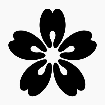 Simple Black Cherry Blossom Silhouette Vector Graphicのイラスト素材