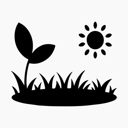 Minimal Solid Lawn Glyph Icon for Garden and Outdoor Spacesのイラスト素材