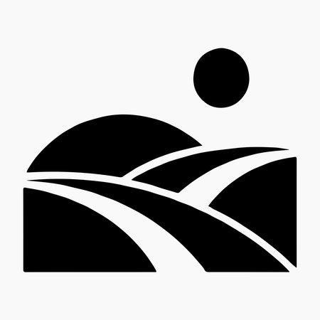 Solid Rolling Hills Icon for Landscape, Nature, and Countryside Designsのイラスト素材