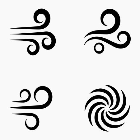 Minimalist Wind Swirl Icon for Air and Weather Illustrationのイラスト素材
