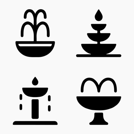 Modern Fountain Icon for Interior and Exterior Decorationのイラスト素材