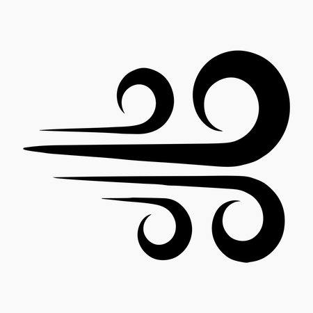 Wind Swirl Silhouette Icon for Sky and Weather Projectsのイラスト素材