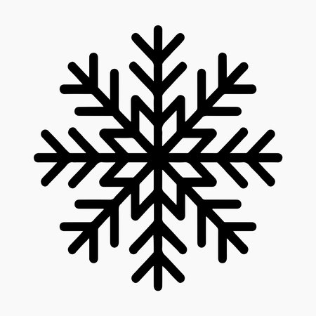 Snowflake Silhouette Icon for Cold Climate and Nature Designのイラスト素材