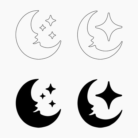 Moon Icons Pack for Celestial and Sky Projectsのイラスト素材