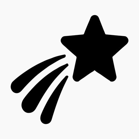 Shooting Star Silhouette Icon for Science and Astronomy Graphicsのイラスト素材
