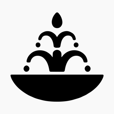 Decorative Fountain Icon for Architecture and Urban Designのイラスト素材