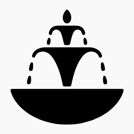 Fountain Silhouette Icon for Outdoor and City Park Projectsのイラスト素材