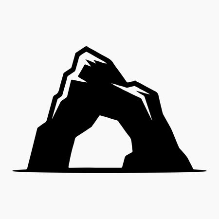 Stone Formation Silhouette Icon Rocky Outdoor Nature Symbolのイラスト素材