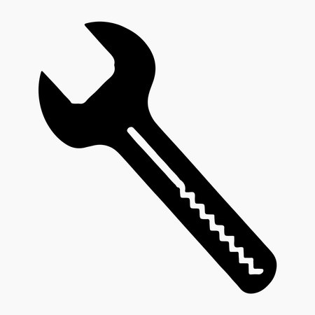 Wrench Icon. Flat style. Vector illustration. Black and white.のイラスト素材