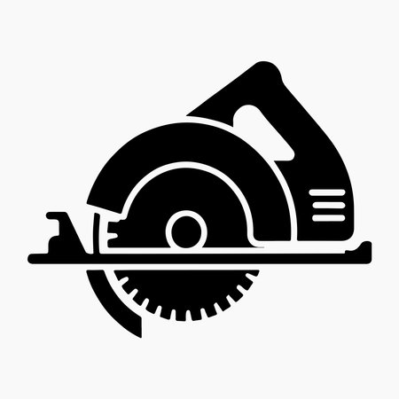 Circular saw black icon, concept illustration, vector flat symbol, glyph sign.のイラスト素材
