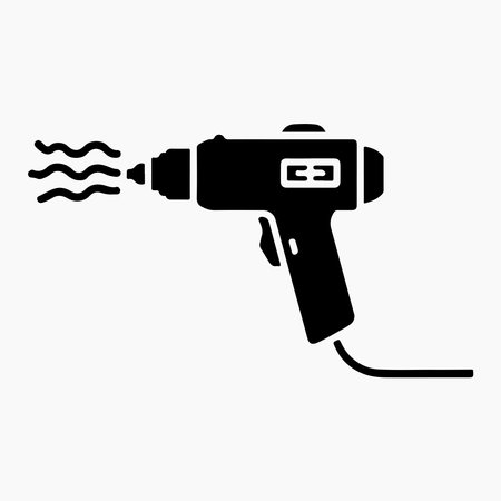 Hair dryer black icon, concept illustration, vector flat symbol, glyph sign.のイラスト素材