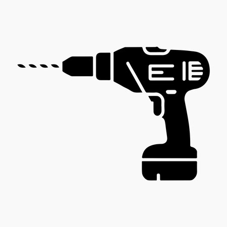Drill icon. Construction tool and repair theme. Isolated design. Vector illustrationのイラスト素材
