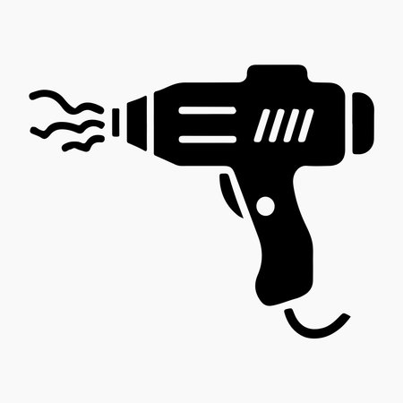 Electric drill vector icon. Black illustration isolated on white background for graphic and web designのイラスト素材