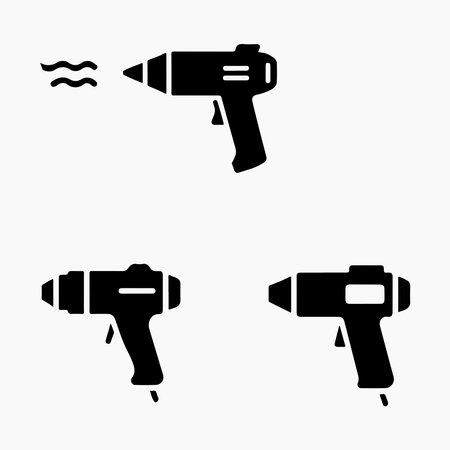 Hair dryer icon set on white background. Vector illustration.のイラスト素材