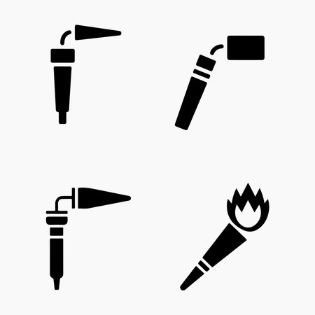 Torch icons set on white background for graphic and web design. Simple illustration. Internet concept symbol for website button or mobile appのイラスト素材