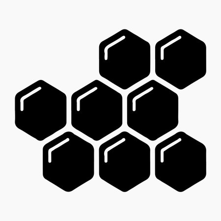 Honeycomb vector icon. Black and white honeycomb illustration.のイラスト素材