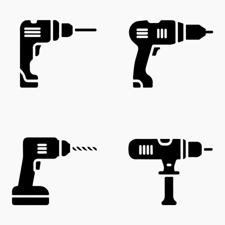 Drill icon set vector. Drill illustration sign collection. Drill symbol.のイラスト素材