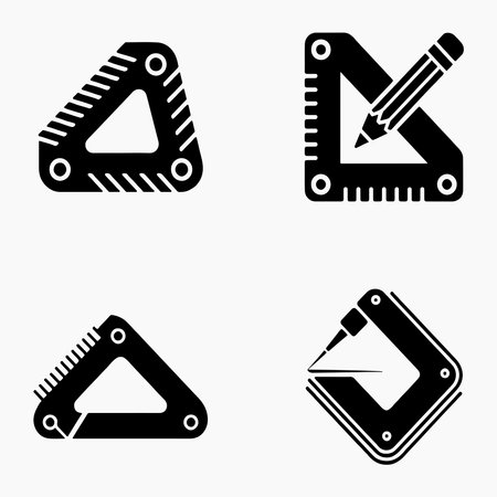 Set of solid speed square icons isolated on white backgroundのイラスト素材