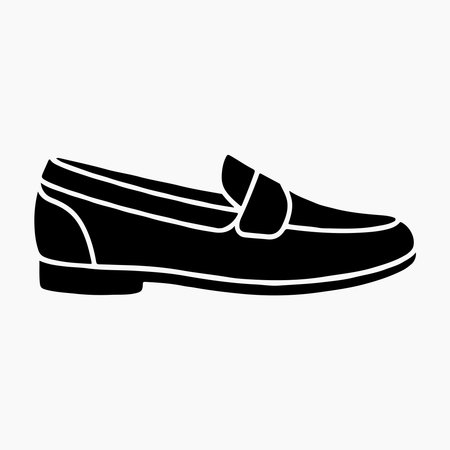 Solid loafers icon isolated on white backgroundのイラスト素材