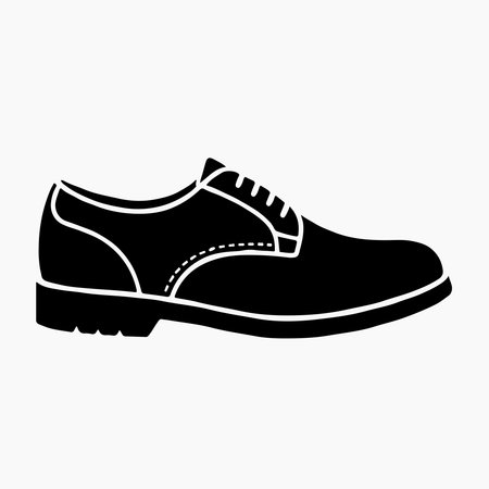 Classic oxford shoes solid icon isolated on white backgroundのイラスト素材