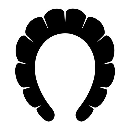 A simple black silhouette of a headband, presented as a clean icon isolated on a white background.のイラスト素材
