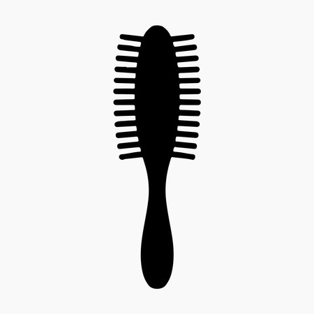 Hairbrush solid icon hair grooming tool for personal care, salon styling, beauty design, fashion accessory, cosmetic illustrationのイラスト素材