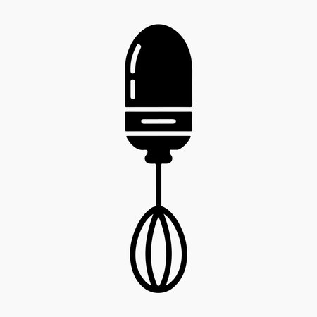 Egg beater solid icon kitchen utensil silhouette design for cooking tools bakery branding and culinary graphicsのイラスト素材