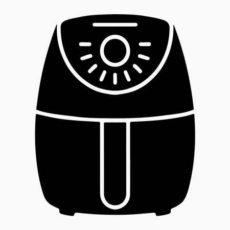 Air fryer simple household solid design icon for kitchen appliances cooking food preparation and home brandingのイラスト素材