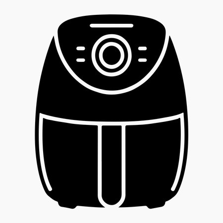 Air fryer cooking equipment black glyph icon for modern kitchen appliances cooking branding and culinary design projectsのイラスト素材