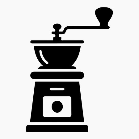 Coffee grinder modern appliance black solid icon for kitchen equipment, coffee making and household appliance graphicsのイラスト素材