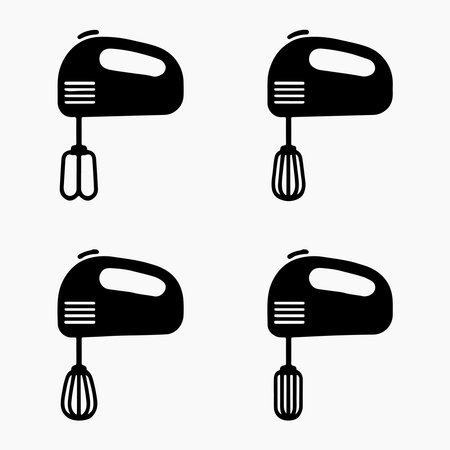 Hand mixer kitchen appliance solid icon set for modern appliances, cooking branding and household kitchenwareのイラスト素材