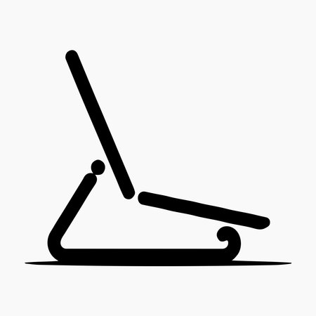 Laptop Stand Solid Office Desk Icon great for ergonomic desk accessories, laptop stand icons, office equipment, and workplace design illustrationsのイラスト素材