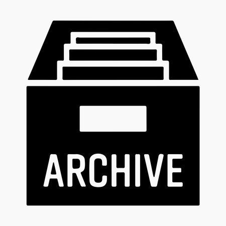 Archive Box Solid Office Storage Icon for files documents organization archive office supply illustrationのイラスト素材