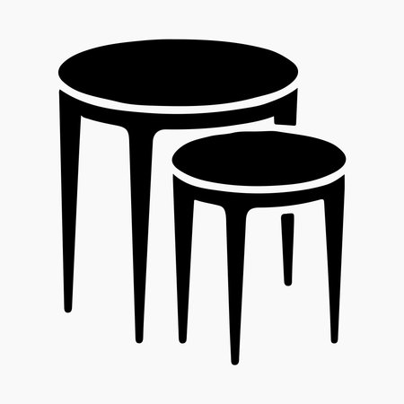 Nesting tables solid icon for modern home decor, furniture design, stylish interiors and household living spaces illustrationsのイラスト素材