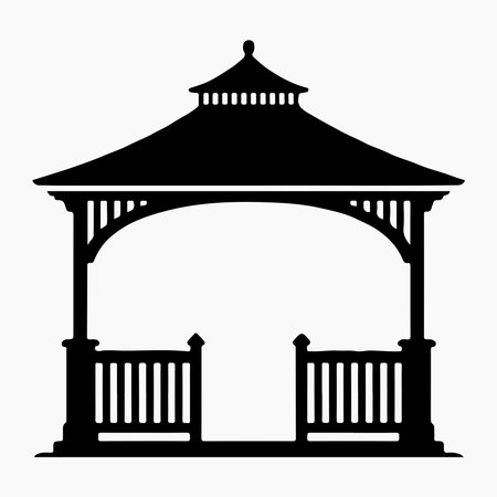 Gazebo and pergola decorative solid design ideal for stylish outdoor furnitureのイラスト素材