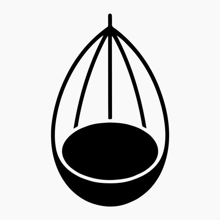 Swing chair hanging egg modern solid icon perfect for backyard relaxation seatingのイラスト素材