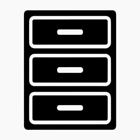 Plastic drawer unit glyph icon created for office furniture and modern stylish interior storage decorationのイラスト素材
