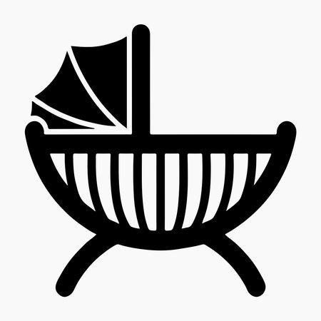 Crib baby bed infant room solid icon perfect for modern nursery furniture and infant care interiorsのイラスト素材
