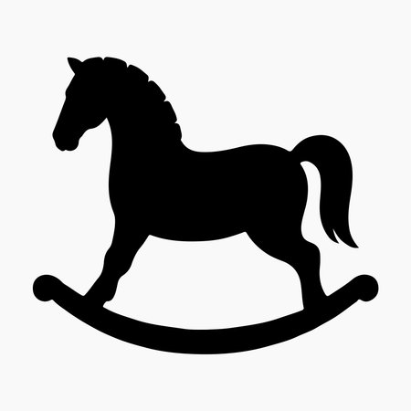 Rocking horse classic toy solid icon representing traditional childrenâs play furniture and interiorsのイラスト素材