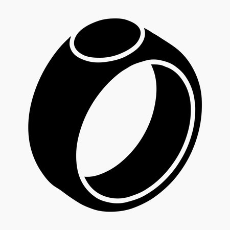 A clean, solid icon representing a smart ring, presented in isolation on a white background for versatile design applications.のイラスト素材