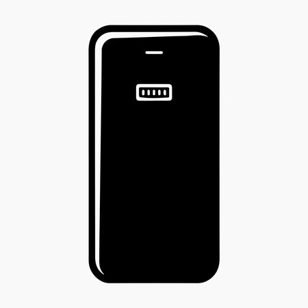 A clean, solid icon representing a slim power bank. This graphic is presented isolated on a white background for easy integration.のイラスト素材