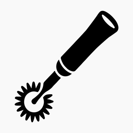A clean, solid icon representing a deburring tool, presented in isolation on a white background for easy integration.のイラスト素材