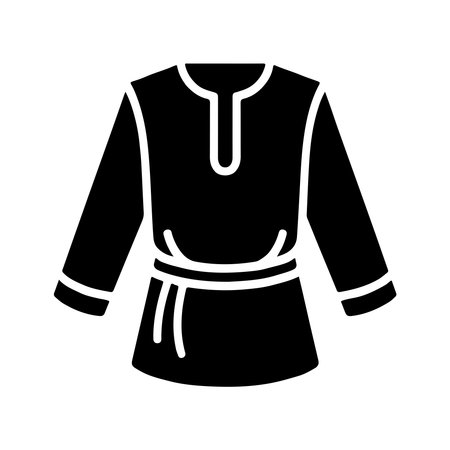 A simple, solid icon representing a tunic, presented clearly on a white background for easy integration.のイラスト素材
