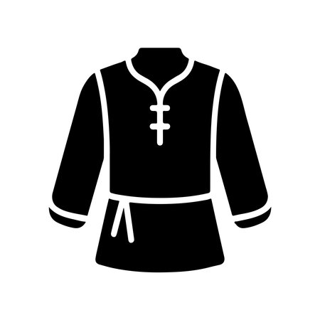 A clean, solid icon representing a tunic, presented in isolation on a white background for versatile design use.のイラスト素材