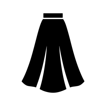 A simple, solid icon representing a maxi skirt. The design is presented clearly isolated on a white background for easy integration.のイラスト素材