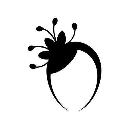 A clean, solid icon representing a fascinator, presented in isolation on a white background for versatile use.のイラスト素材