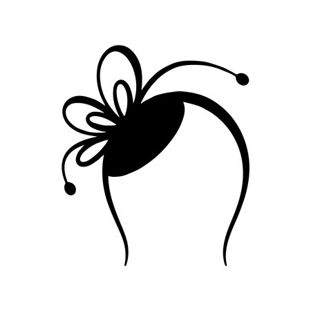 A clean, solid icon representing a fascinator, presented in isolation on a white background for versatile design use.のイラスト素材
