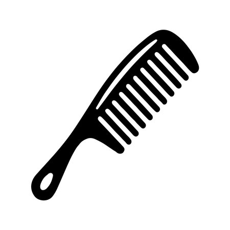 A clean, solid icon representing a decorative hair comb. The object is presented clearly isolated on a white background.のイラスト素材